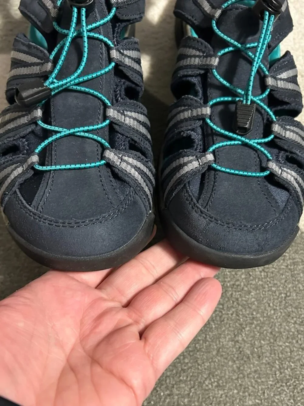 Clarks‎ Tuvia Madee Fisherman Navy/Teal Adjustable Sandals Women's Size 10